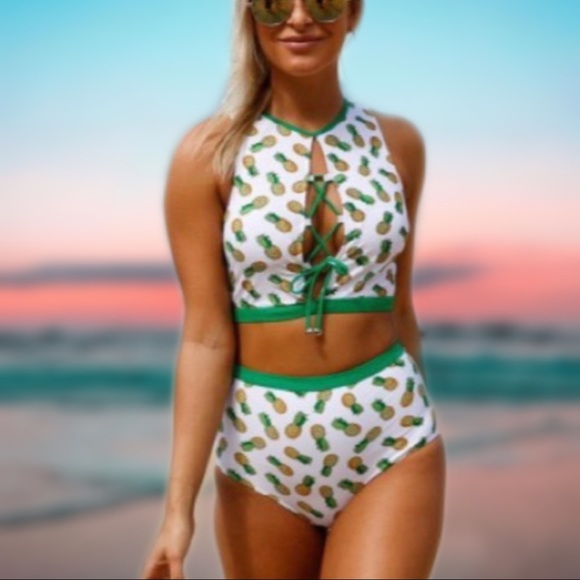 Other - Pineapple High Waist Bikini Swimsuit